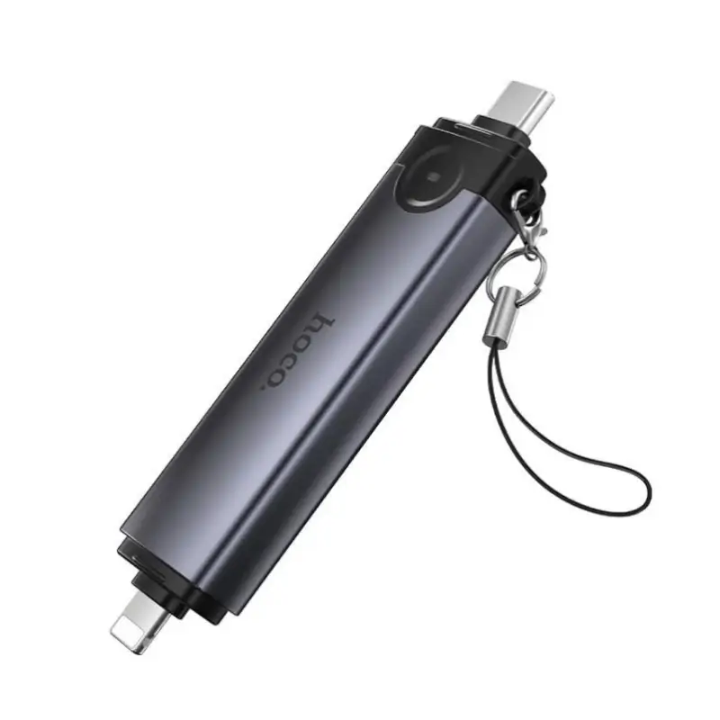 Close-up of the aluminum alloy body on the Hoco HB56B Victory card reader
