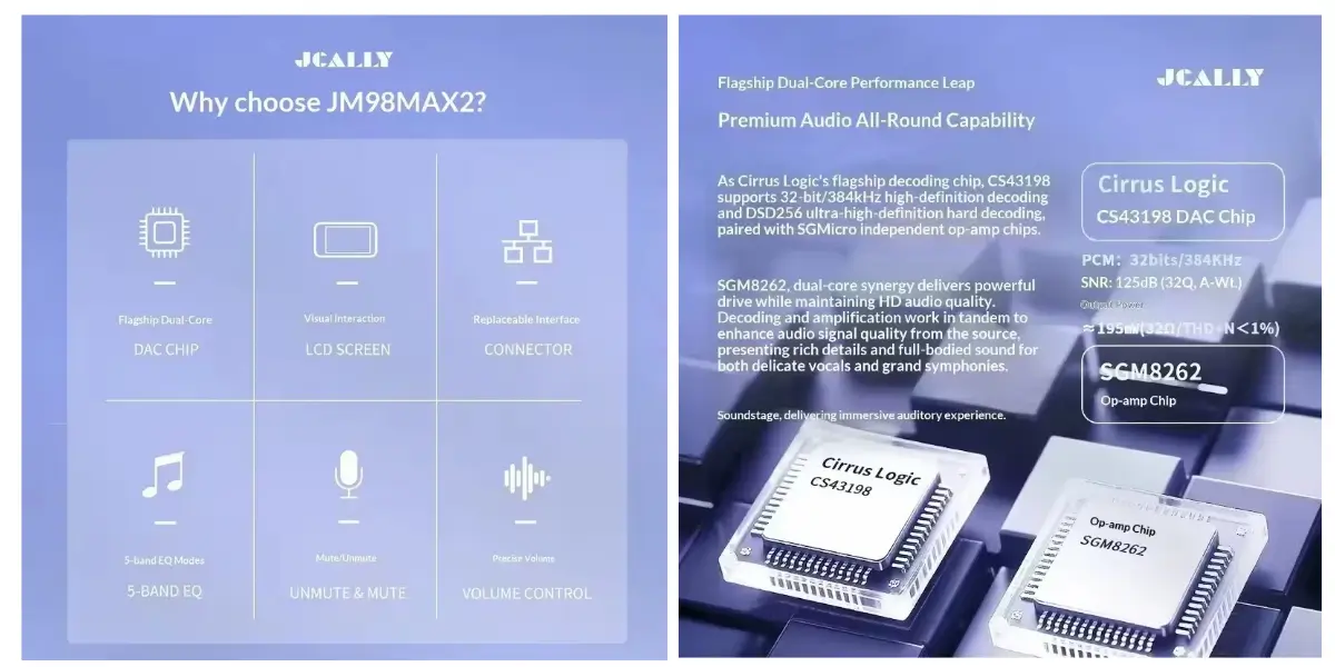JCALLY JM98MAX 2 Portable DAC Headphone Amplifier - image 2