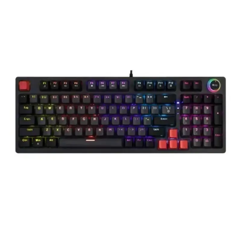 Jedel KL-114 keyboard RGB backlight glowing across all 104 keys Jedel KL-114 keyboard RGB backlight glowing across all 104 keys
