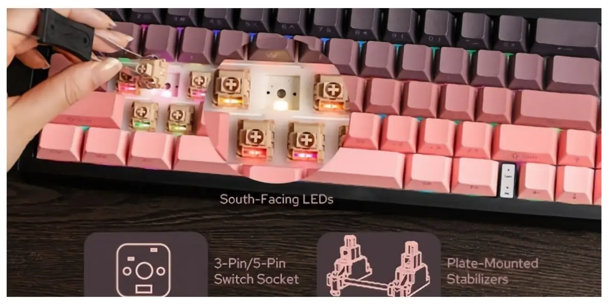 Ajazz AK650 65% RGB Wired Mechanical Gaming Keyboard