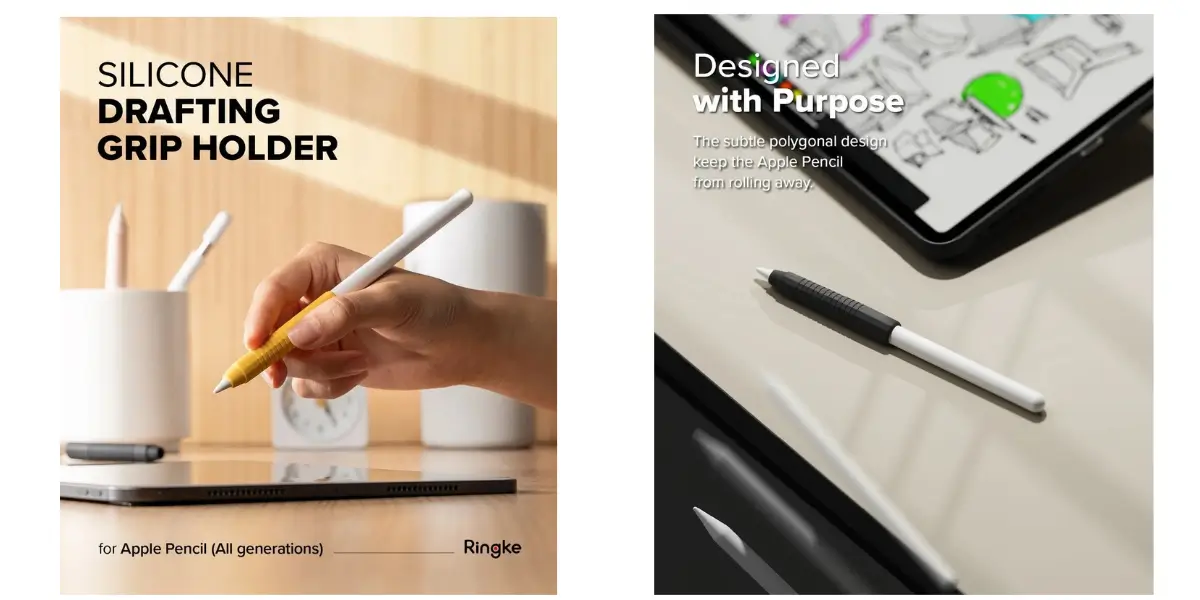 Ringke Drafting Grip Silicone Apple Pencil Case Holder
