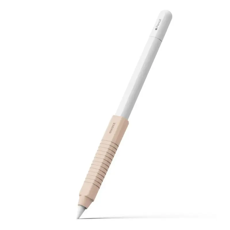 Ringke Drafting Grip silicone Apple Pencil case in use on an iPad