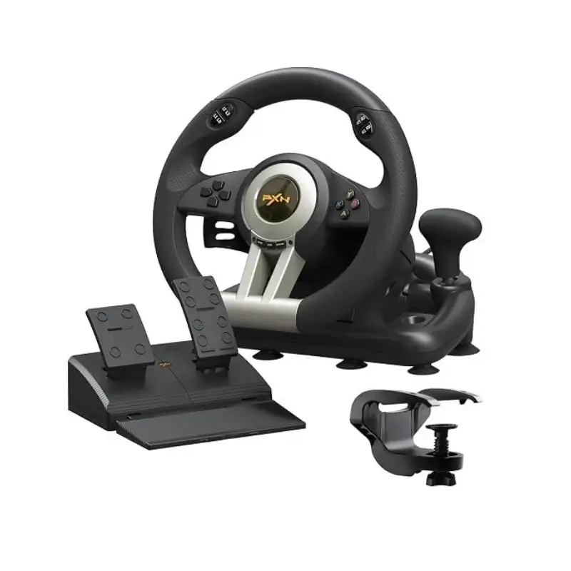 PXN V3 Pro racing wheel with pedals in black and orange PXN V3 Pro racing wheel with pedals in black and orange