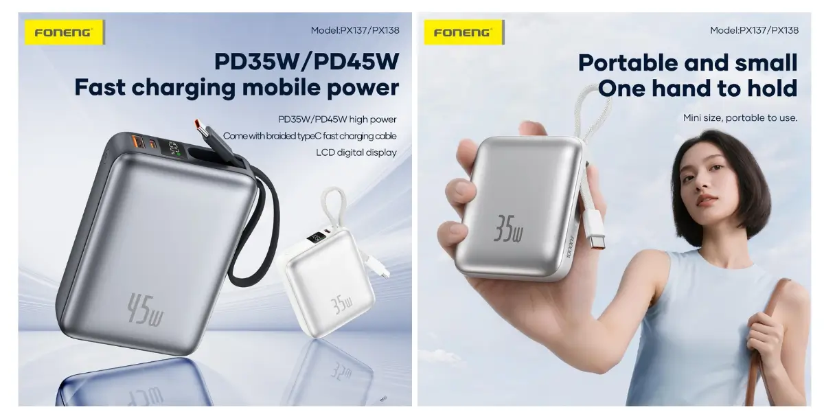 Foneng PX137 10000mAh 35W Fast Charging Power Bank