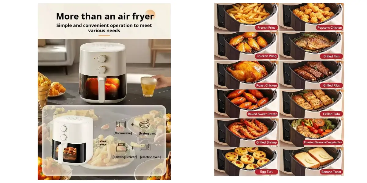 TQIU V2 5L Digital Air Fryer with Rapid Air Circulation