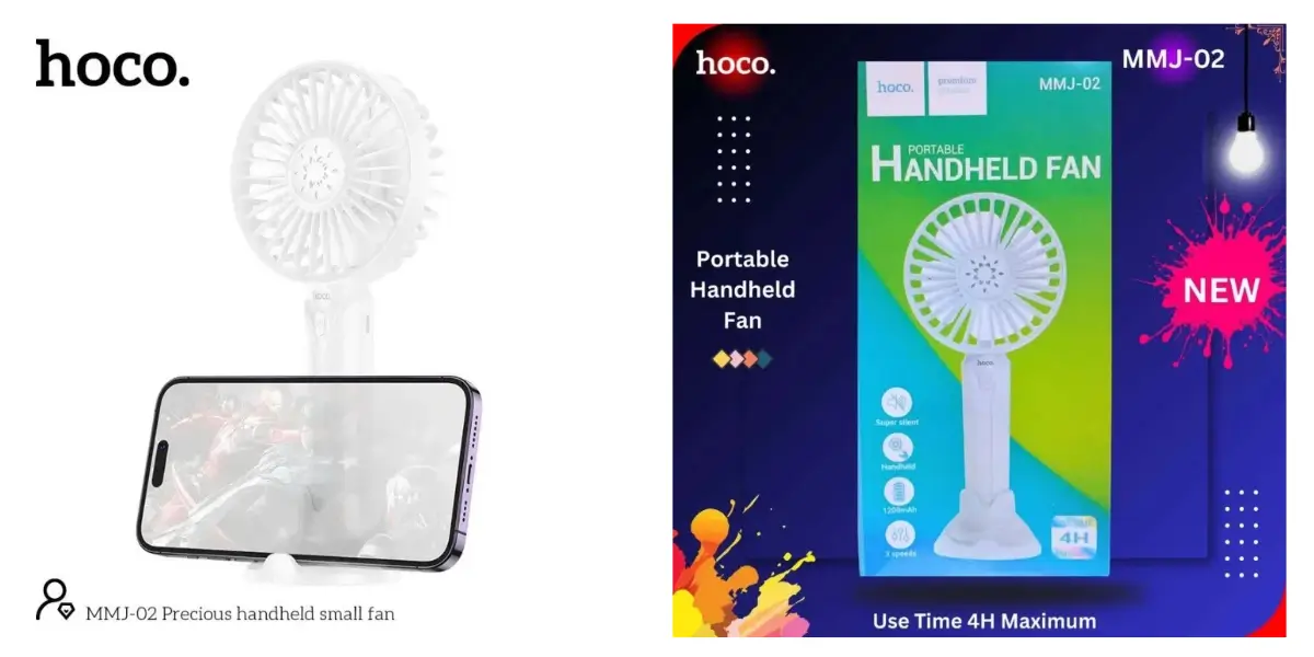 Hoco MMJ02 Portable Handheld Fan with Rechargeable Battery