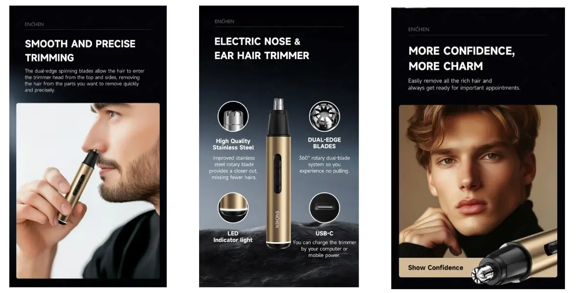 Enchen EN001 Rechargeable Nose and Ear Hair Trimmer