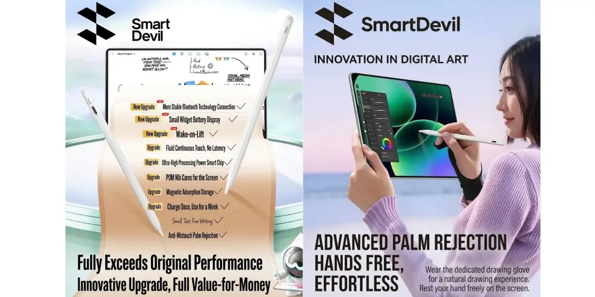 SmartDevil Stylus Pen for HONOR Pad 10 with Palm Rejection