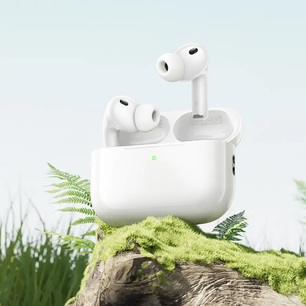 Close-up of HOCO EW98 earbud touch control surface