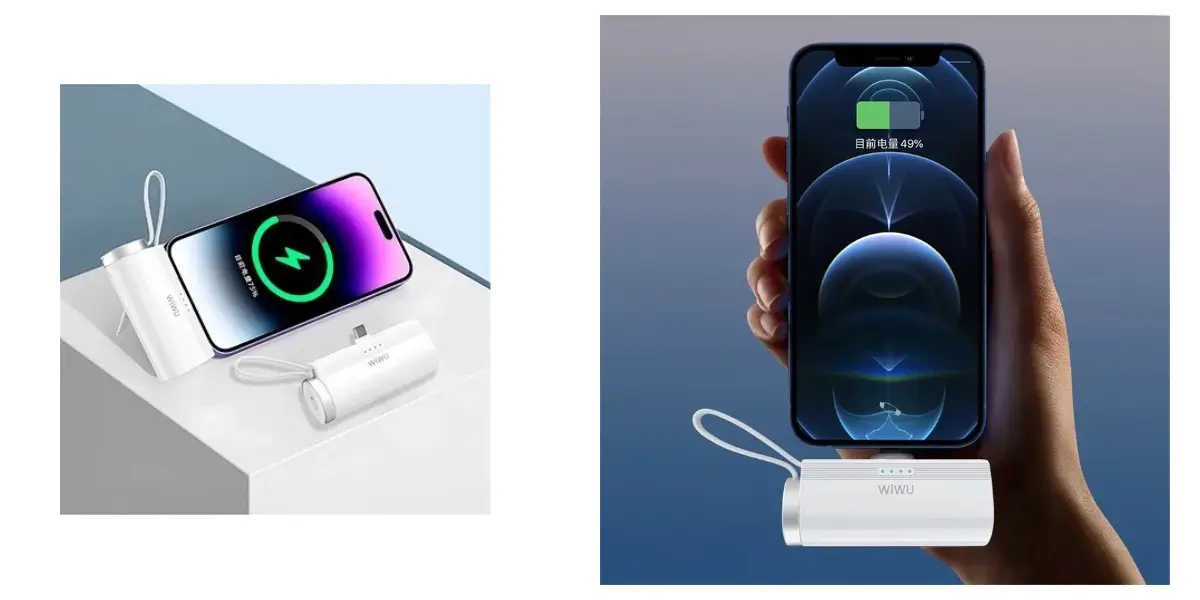 WiWU Wi-W026 2-in-1 Power Bank with Built-In Cable