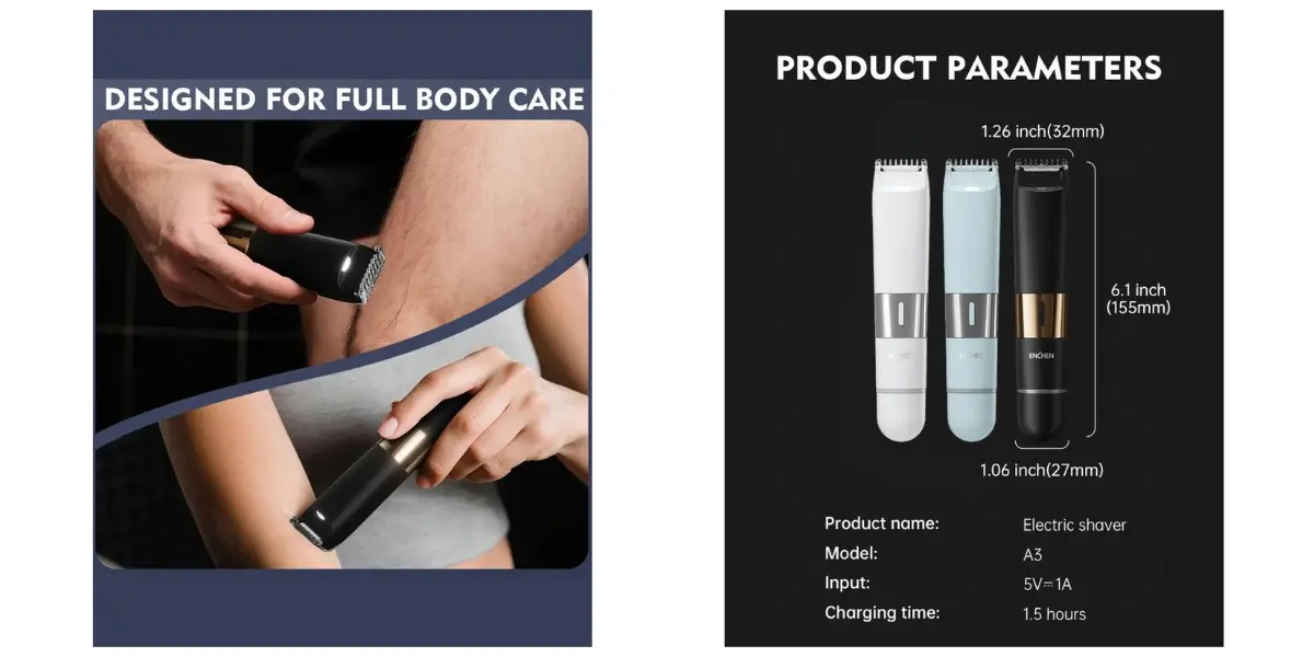ENCHEN A3 2-in-1 Rechargeable Dual Head Electric Shaver