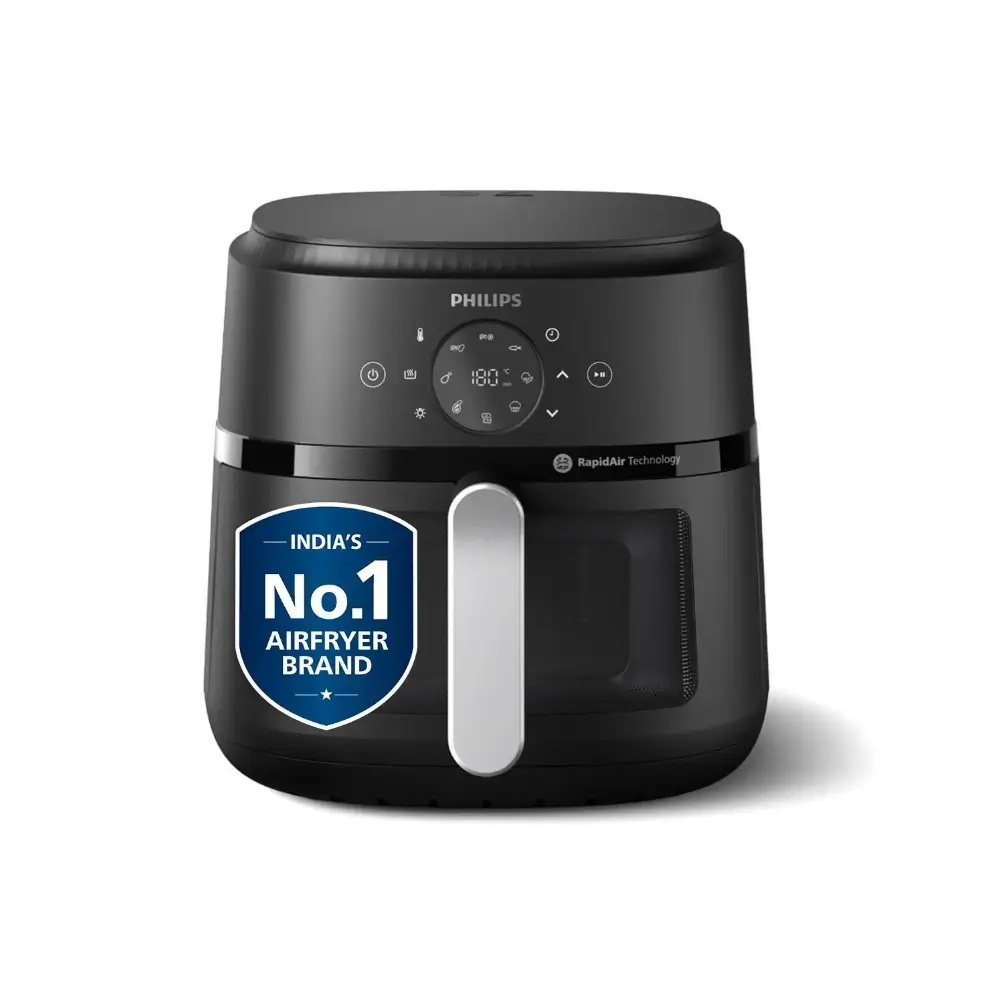 Philips NA231 6.2L digital air fryer front view on kitchen counter Philips NA231 6.2L digital air fryer front view on kitchen counter