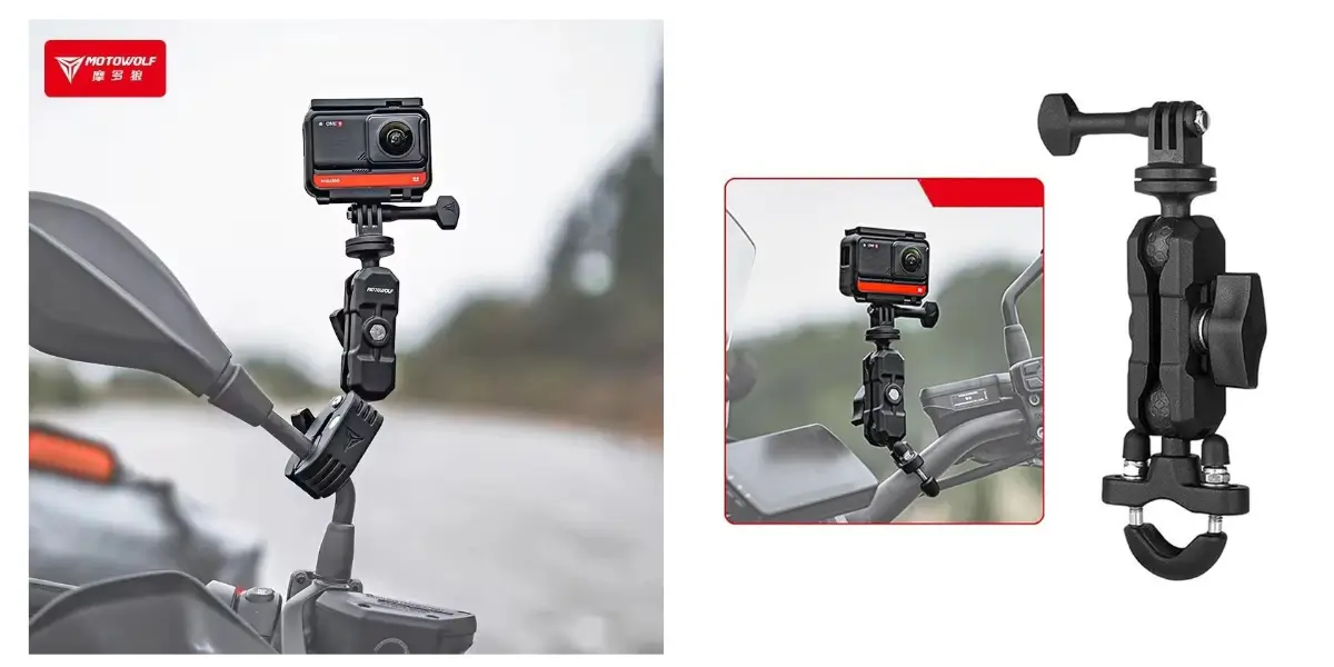 Motowolf MDL3532 Motorcycle Action Camera Mount for Bikes