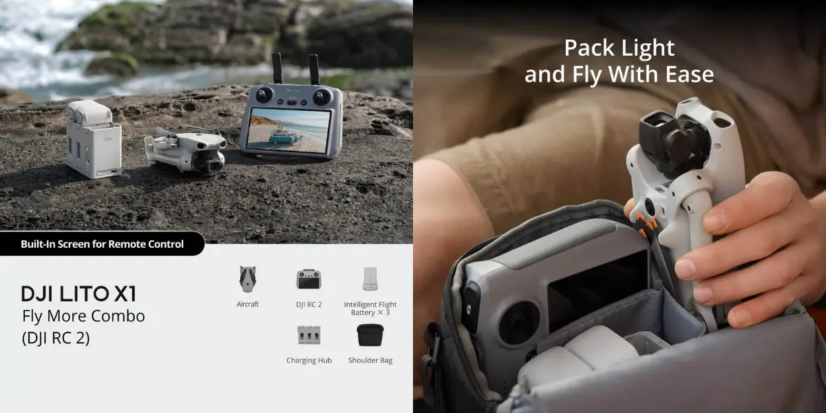 DJI Lito X1 Fly More Combo 4K Camera Drone with RC 2