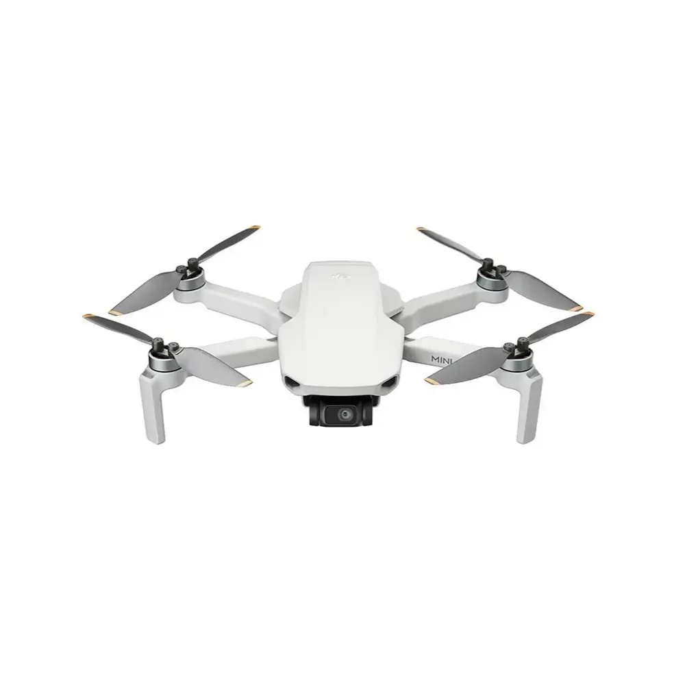 DJI Mini 4K camera drone shown from a front angle DJI Mini 4K camera drone shown from a front angle