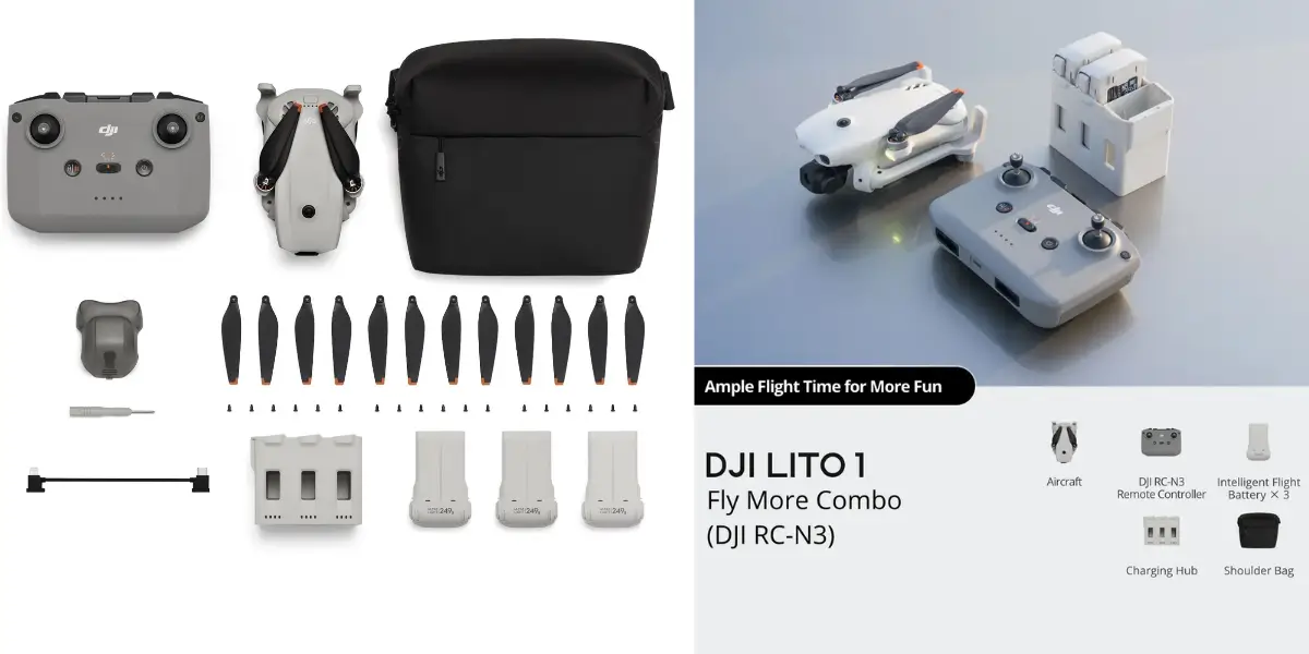DJI Lito 1 Fly More Combo Mini Drone with RC-N3 Controller