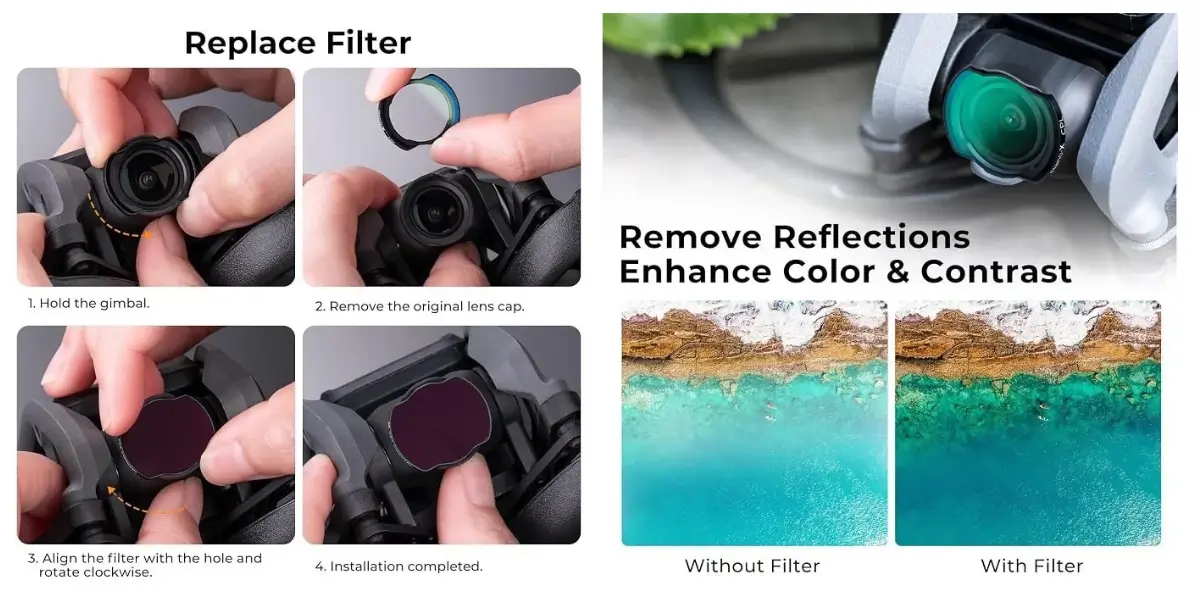 K&F Concept DJI Avata CPL+ND8+ND16 Drone Filter Set