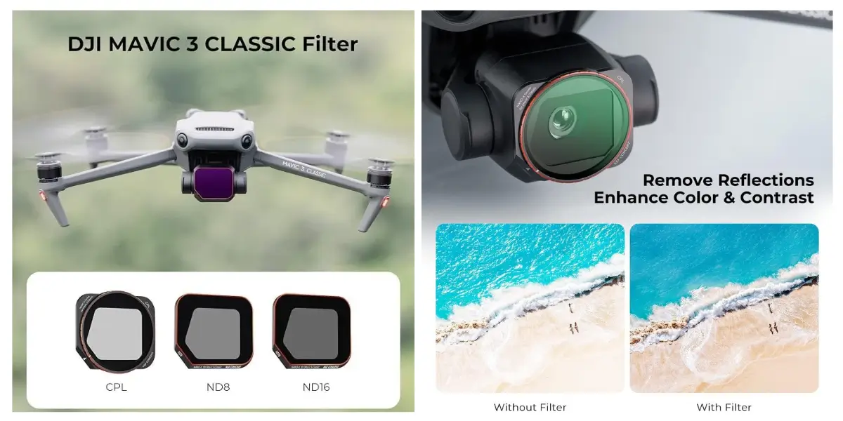 K&F Concept DJI Mavic 3 Classic Filter Set CPL+ND8+ND16 - image 2