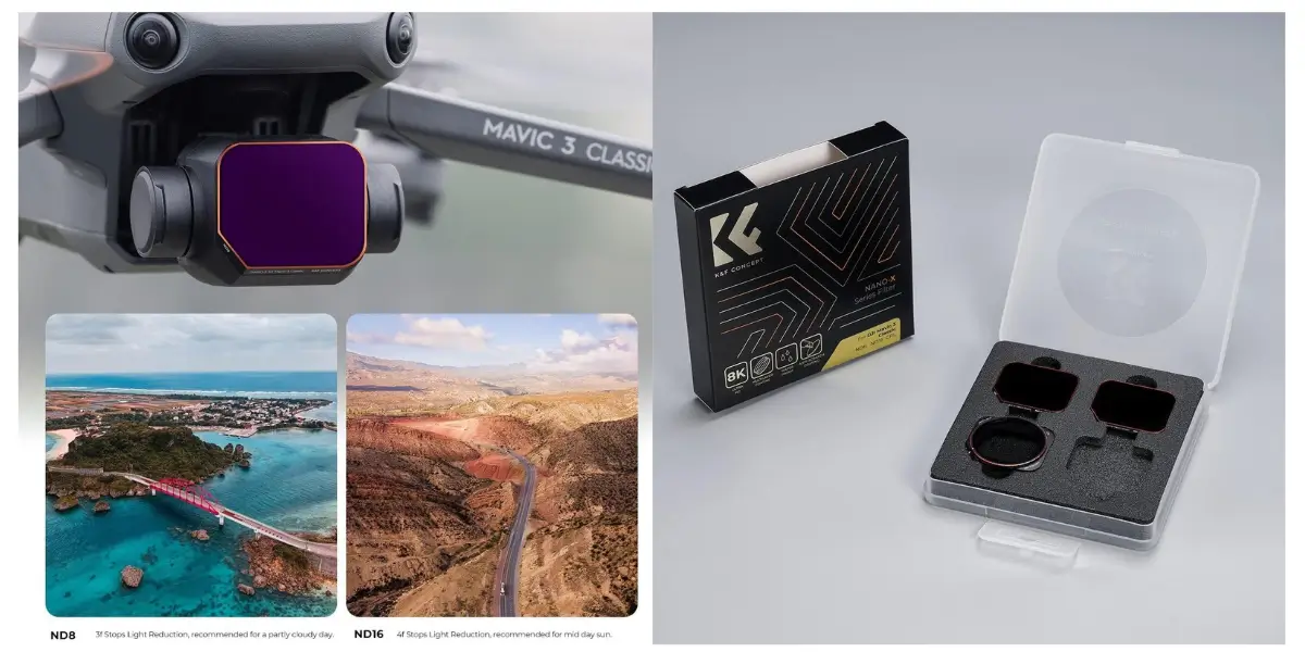 K&F Concept DJI Mavic 3 Classic Filter Set CPL+ND8+ND16