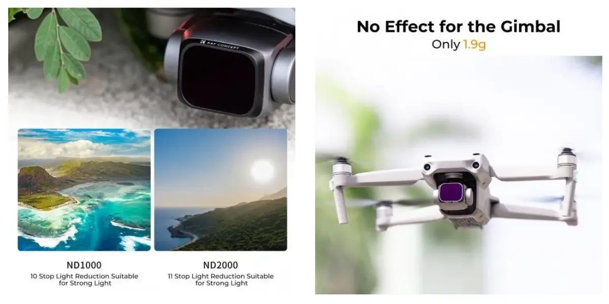 K&F Concept DJI Air 2S ND/PL Filter Set, 4-Pack ND8-ND64