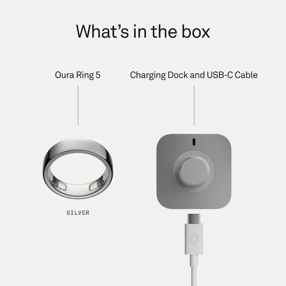 OURA Ring 5 titanium sensor feature close-up