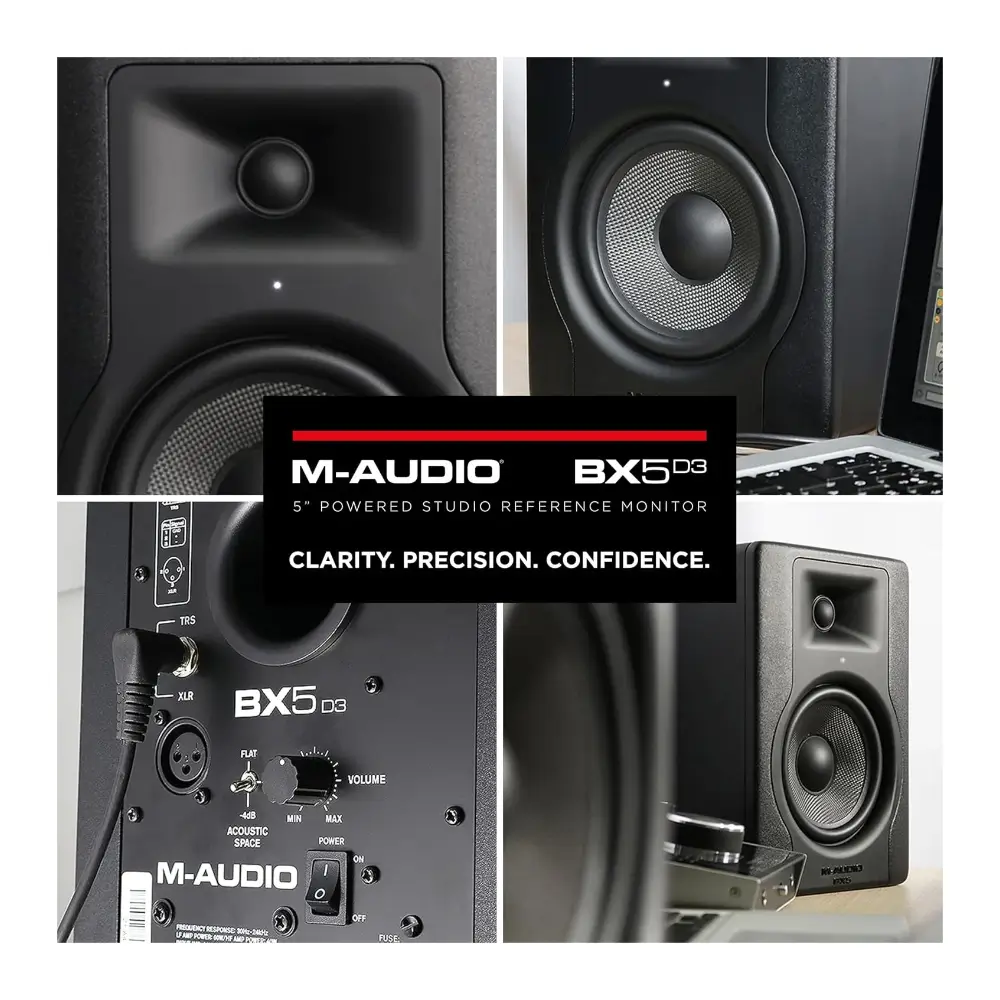 M-Audio BX5 D3 studio monitor speaker front view