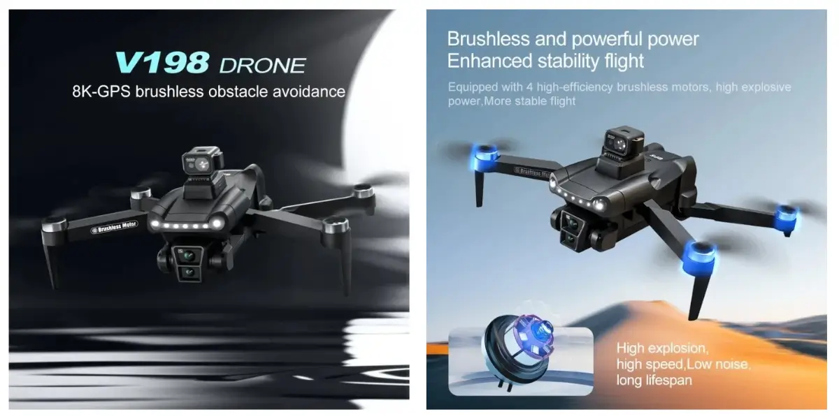 V198 Max 8K UHD Camera Drone with GPS & Obstacle Avoidance