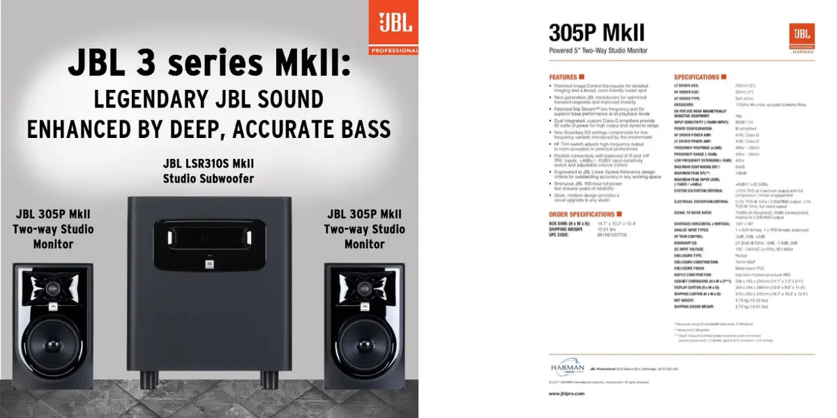 JBL 306P MkII 6.5-Inch Powered Studio Monitor Speaker - image 2