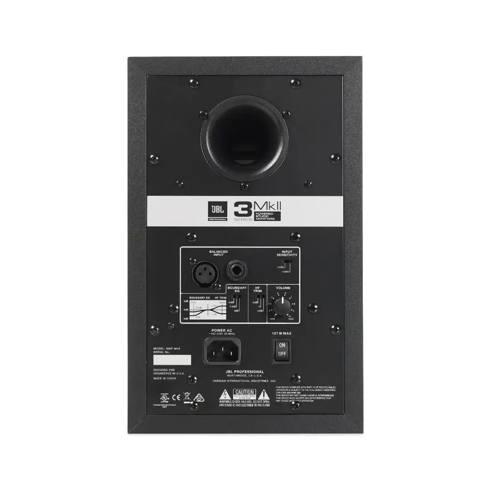 JBL 306P MkII 6.5 inch woofer close-up detail