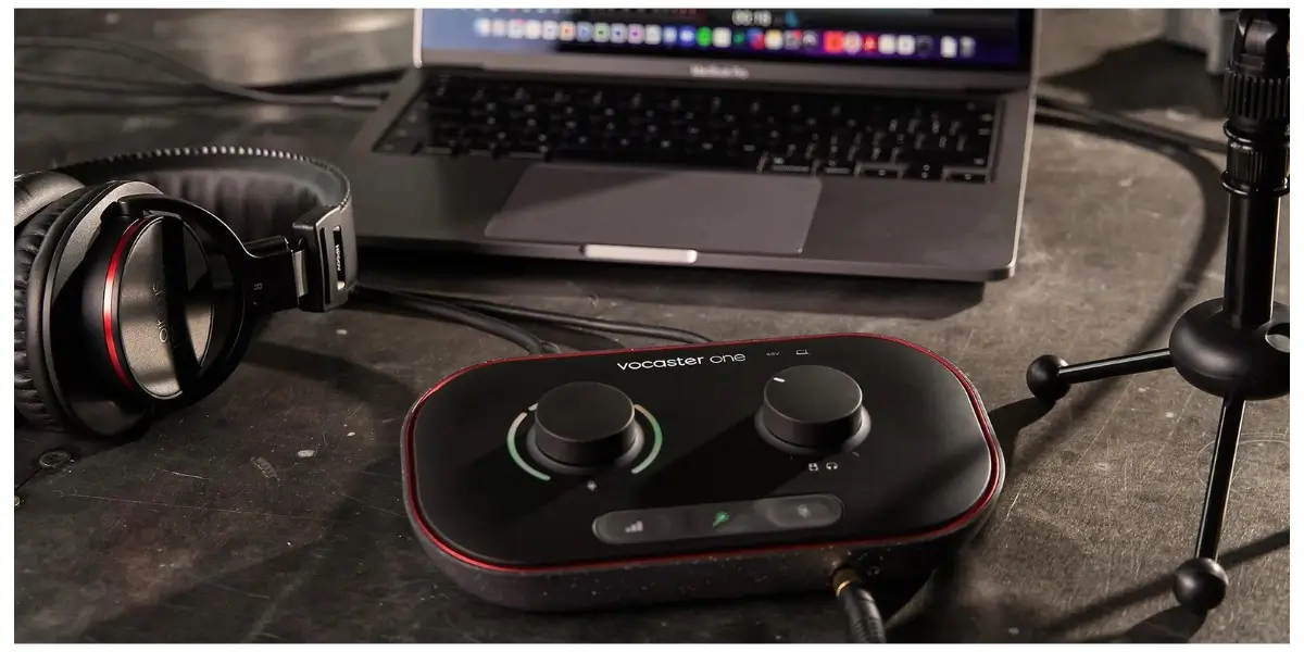 Focusrite Vocaster One Studio Podcasting Kit with Mic and Headphones