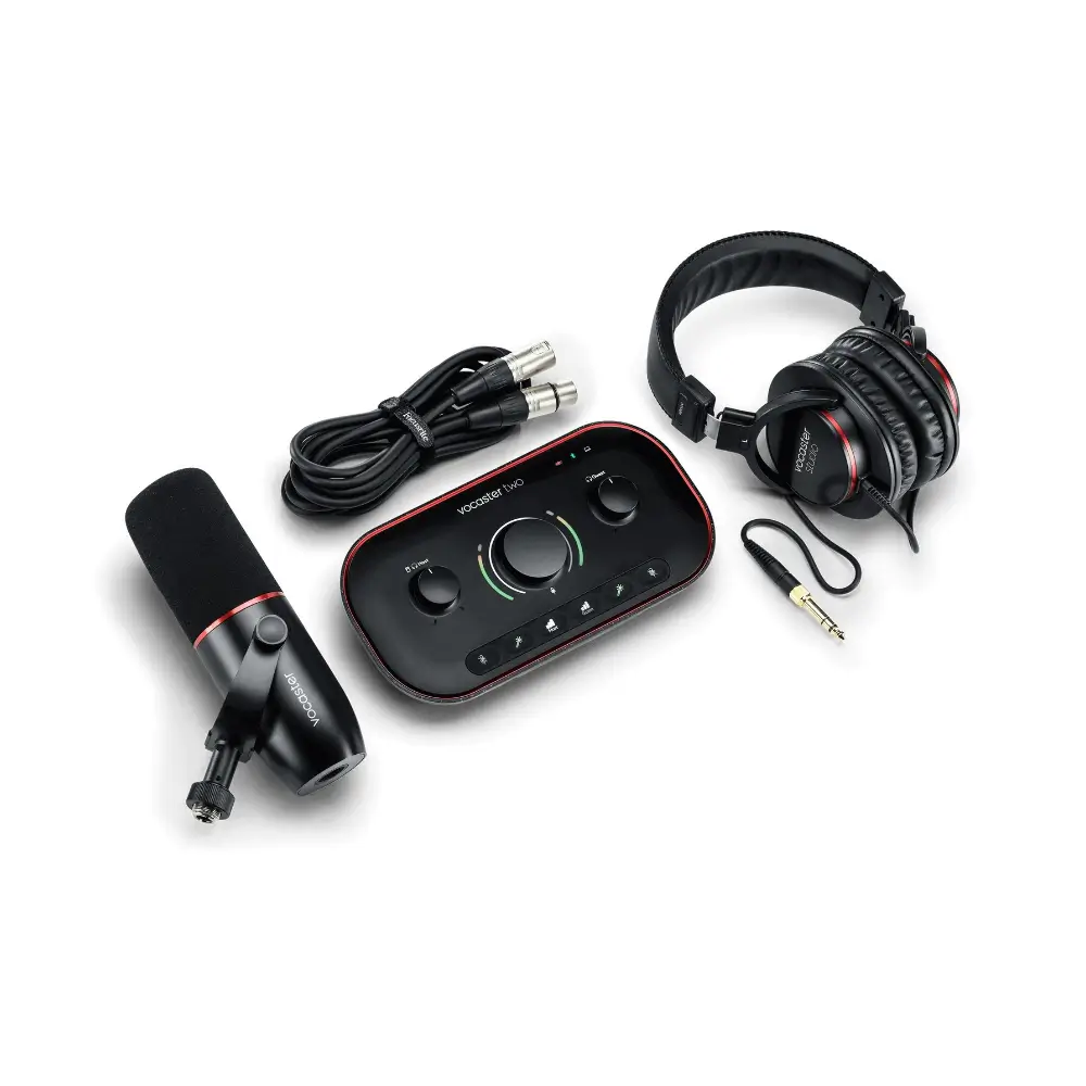 Focusrite Vocaster Two Studio podcasting kit full bundle
