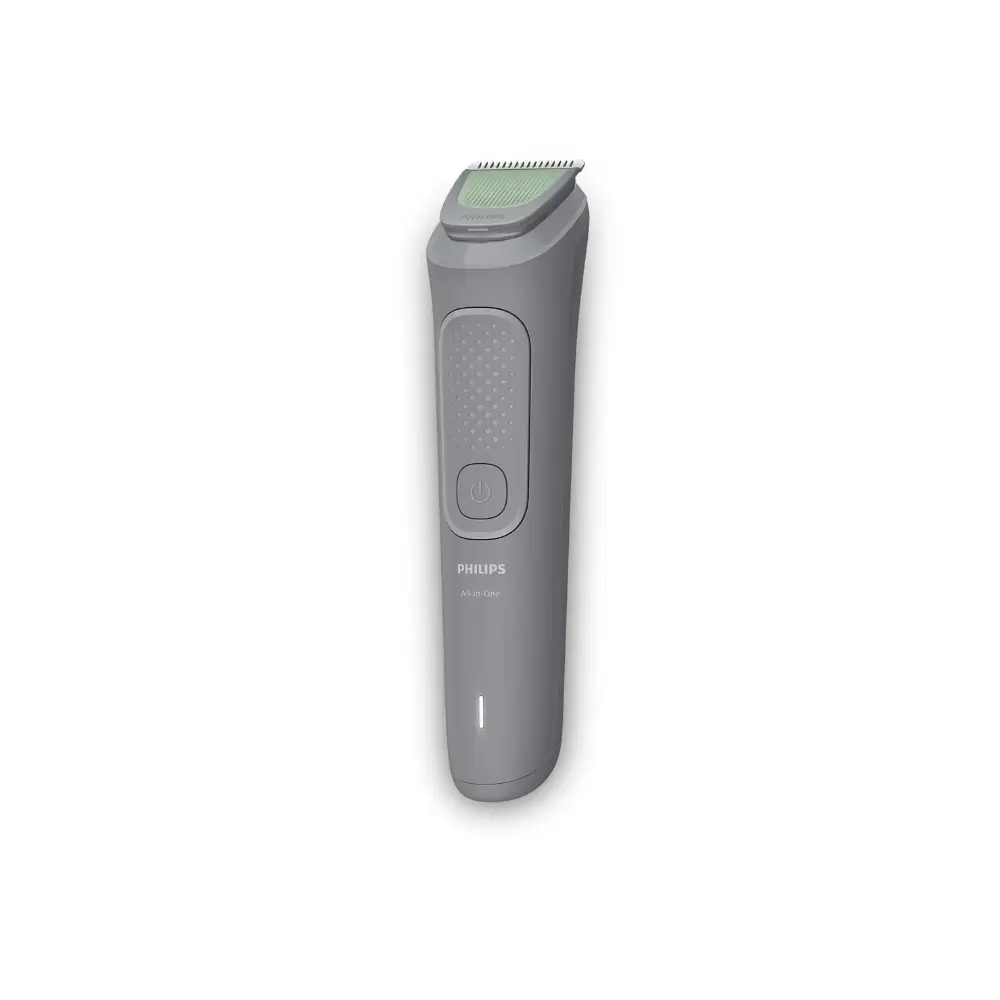 Self-sharpening steel blades on Philips grooming trimmer