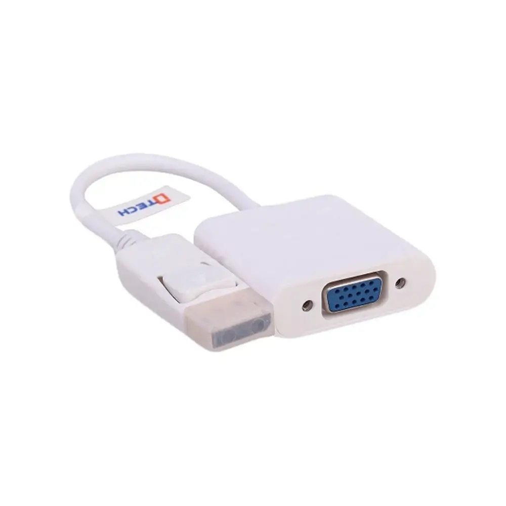 Close-up of DisplayPort male connector on Dtech DT-6506 adapter