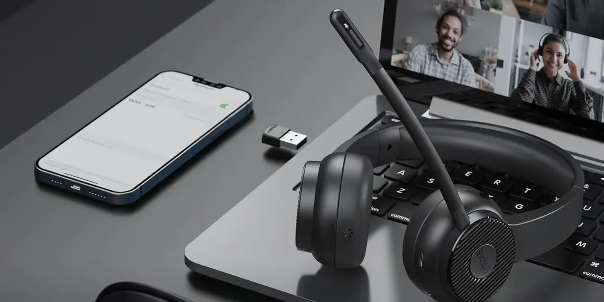 EKSA H16 Wireless Bluetooth Headset with ENC Microphone