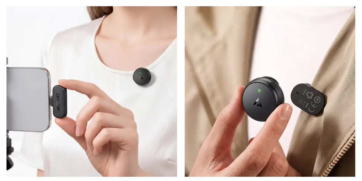 ACEFAST R7 Wireless Lavalier Microphone with AI Noise Cancelling