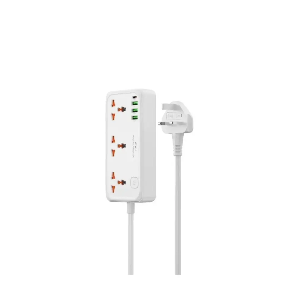 WiWU Cube power strip showing wide-spaced AC outlet layout WiWU Cube power strip showing wide-spaced AC outlet layout