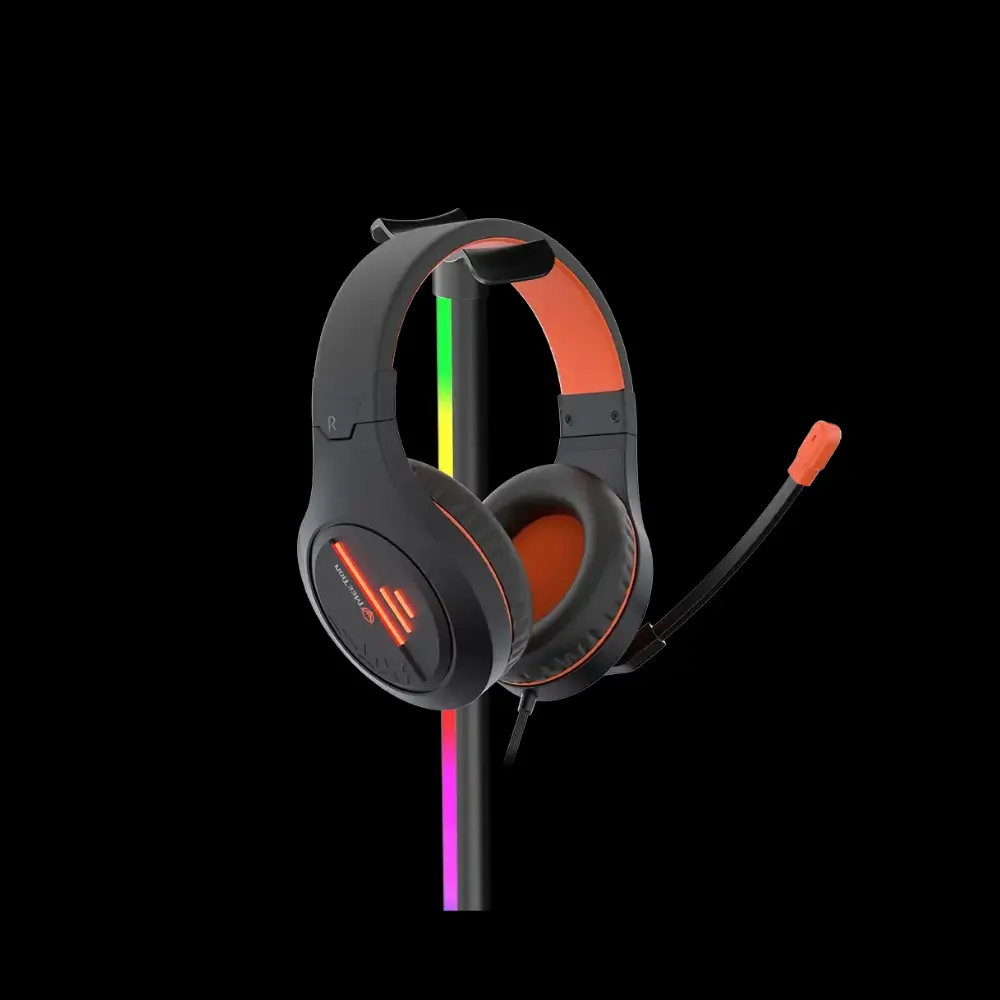 Meetion BK200 black smart lighting headset stand front view