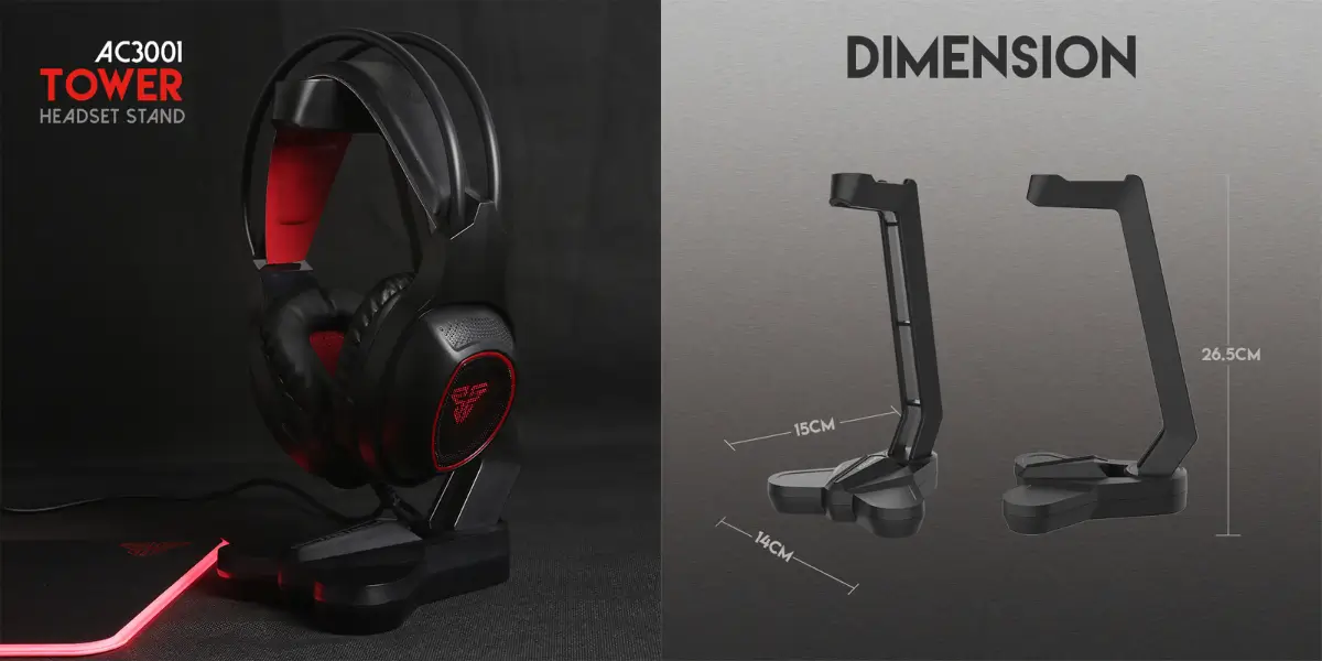 Fantech AC3001 Tower Gaming Headphone Stand in Black and Red - image 2