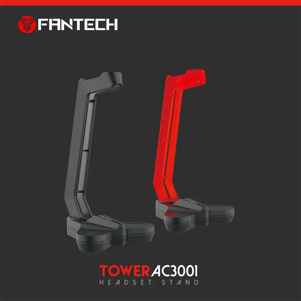 Fantech AC3001 Tower gaming headphone stand in black and red