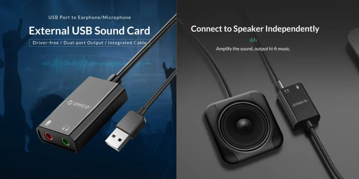Orico SKT2 USB External Sound Card with 3.5mm Audio Ports - image 2