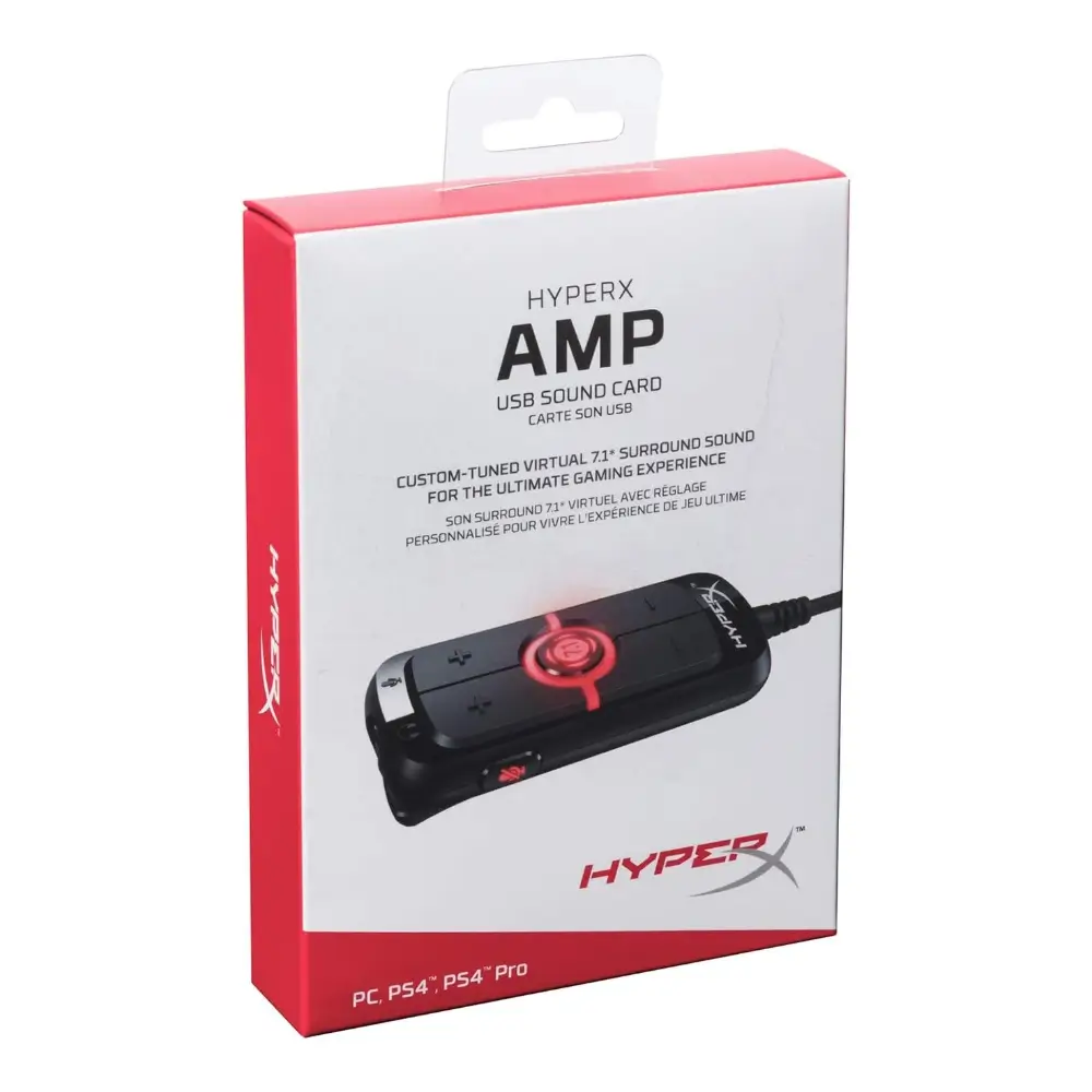 HyperX AMP black USB sound card with audio control box HyperX AMP black USB sound card with audio control box