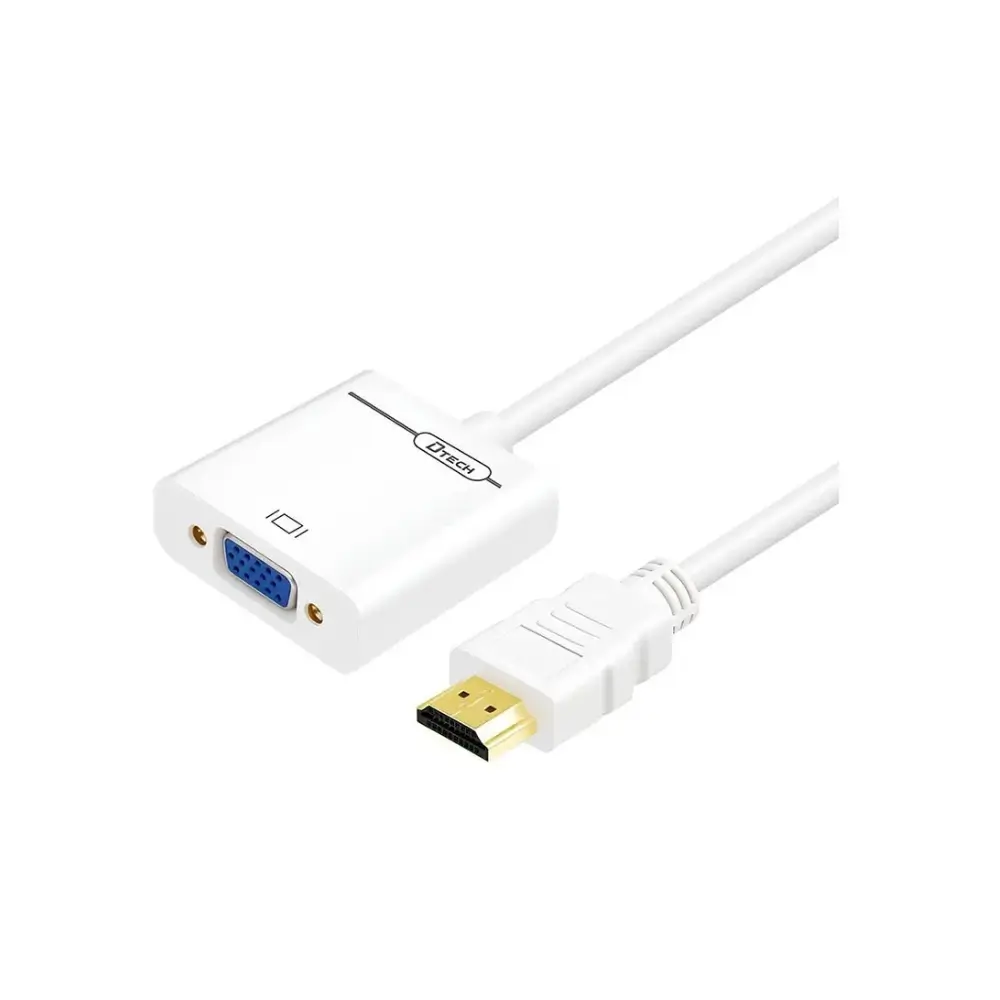 HDMI input and VGA output ports on the Dtech DT-6404 converter HDMI input and VGA output ports on the Dtech DT-6404 converter