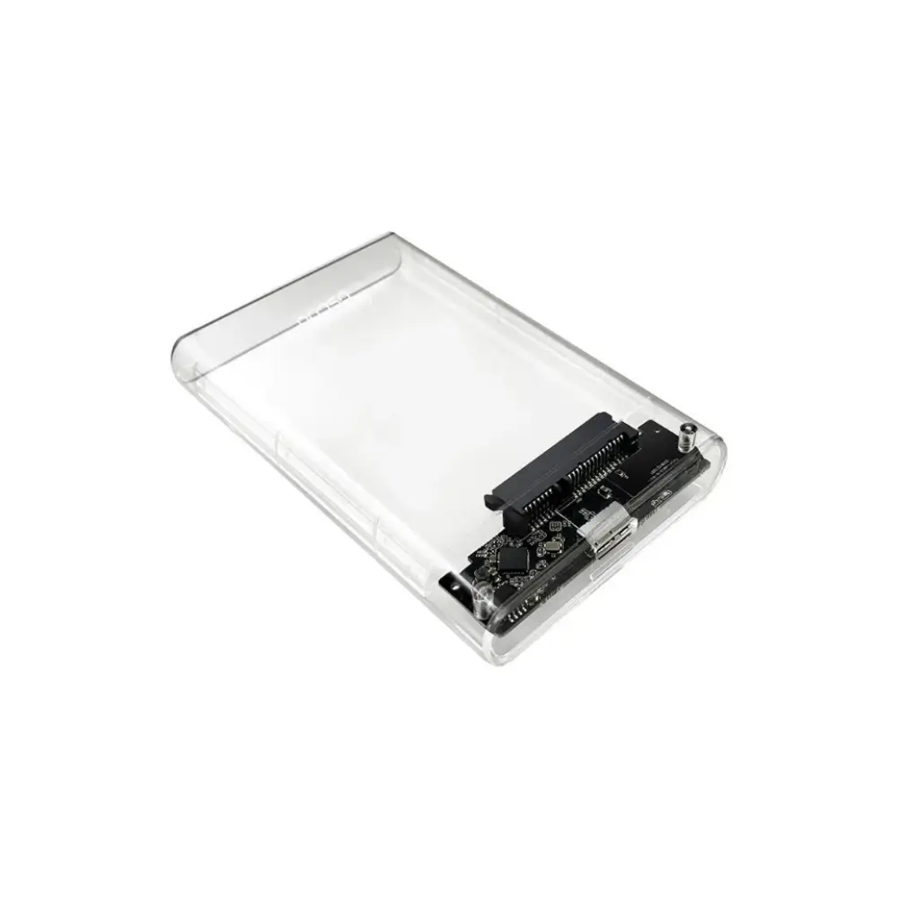 OSCOO HD1 transparent 2.5 inch USB 3.0 HDD enclosure front view