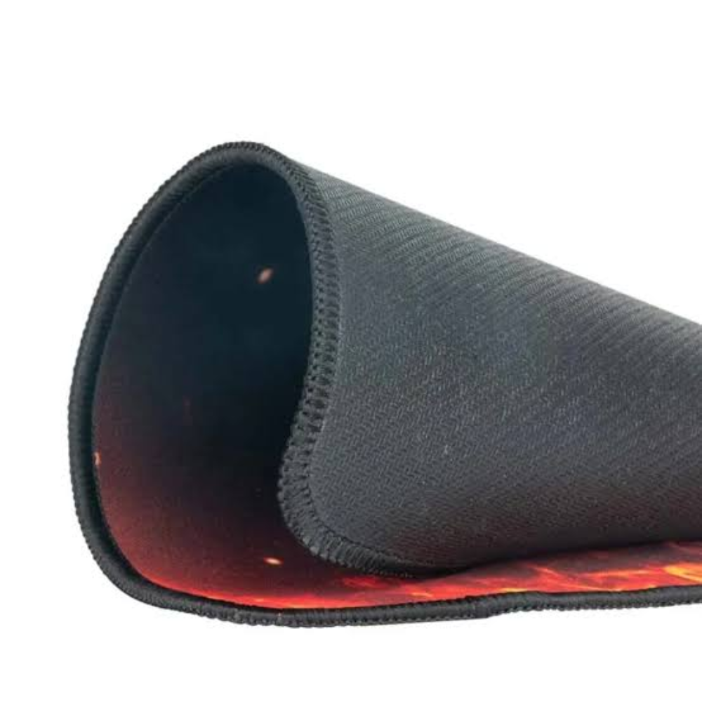 Close-up of stitched edges on the Havit MP846 mouse pad
