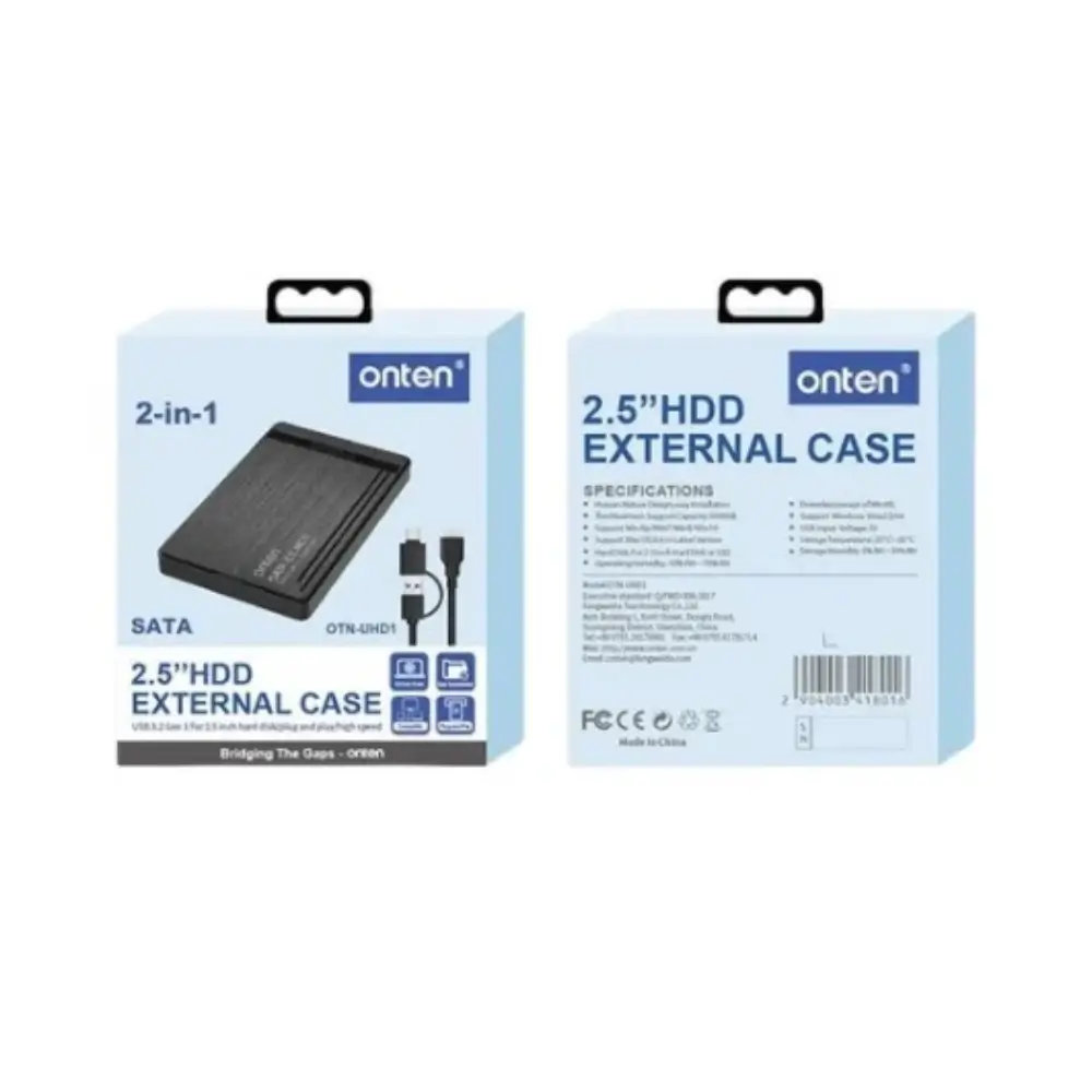 Onten OTN-UHD1 2.5 inch HDD enclosure front view