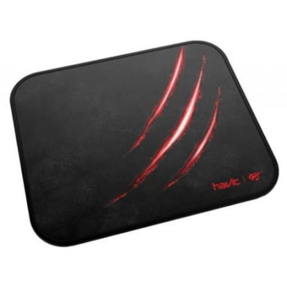 Havit MP838 mouse pad used with a mouse at a gaming desk setup Havit MP838 mouse pad used with a mouse at a gaming desk setup