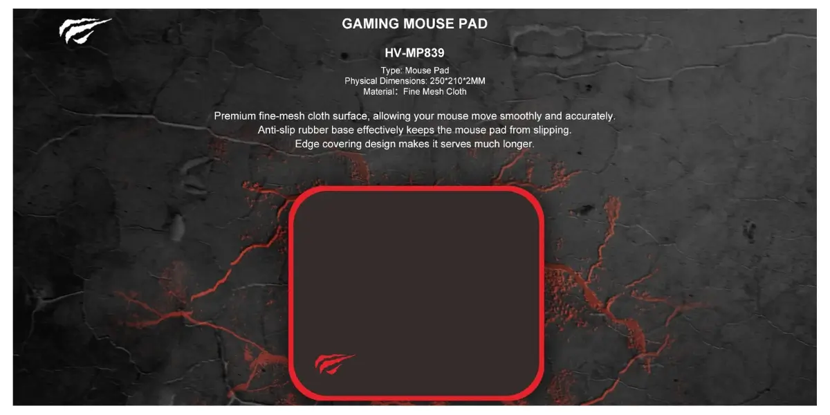 Havit HV-MP839 Anti-Slip Gaming Mouse Pad 250x210mm