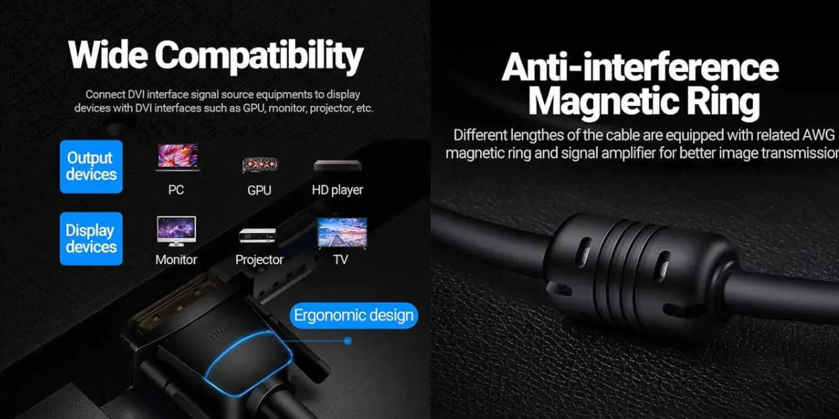 Vention EAABG DVI Male to Male Cable 1.5 Meter