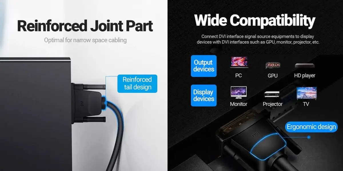 Vention EAABI DVI Male to Male Cable 3 Meter