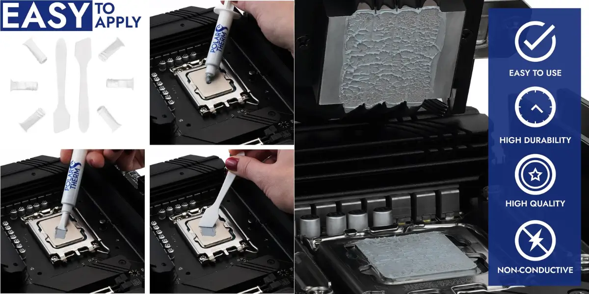 Thermal Grizzly PolarTherm X-8 Thermal Paste 2g, Silicone-Based, -50°C to 150°C